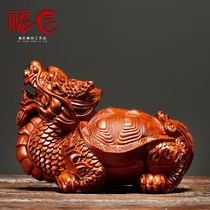 Flower Pear Wood Tortoise Fitting Solid Wood Taucet TurtleCreative Living Room Decorated Redwood Craft