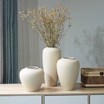 Retro Ceramic Vase Japanese Zen Flower Pot Handmade Simple Atmospheric Living Room Gallery Wide Point New Chinese Swing