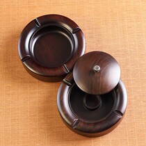 Black sandal ashtray wooden wood creative atmosphere high-end black sandal home wind resistance room large Chinese style