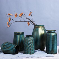 Retro glass vase pottery pot Nordic creative simple creative simple water culture do old living room decoration flower arrangement ornaments