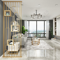 Nordic light luxury home screen partition Wrought iron hollow living room entrance decoration shelf flower rack Dining room partition wall