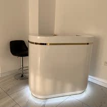 Corner desk with lamp Environmental protection imitation marble Modern cashier Clinic paint front desk Water bar Supermarket Hotel