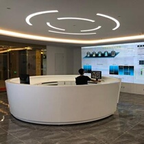 Can be customized hall consultation table Confinement center curved welcome reception desk round paint front desk high-speed rail station pediatrics