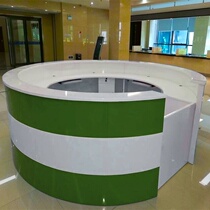 Can be customized round baking paint Front desk department beauty salon hospital curved high-speed rail station reception desk cashier triage desk
