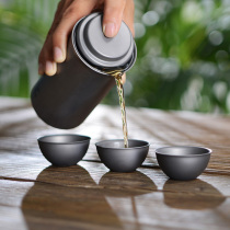 Pure titanium travel tea set home kung fu tea cup one person outdoor travel convenient small single fast guest Cup