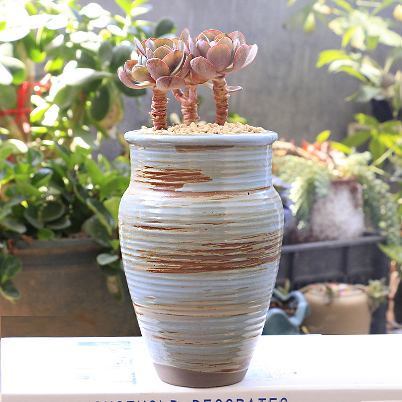 Flowerpot retro ceramic flower POTS, fleshy meat meat the plants contracted character coarse pottery violet arenaceous mage gop running high pot