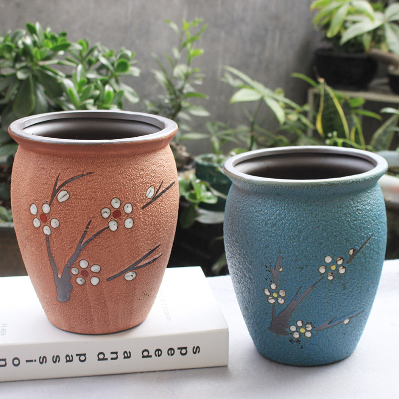 European fleshy flower pot through tall) tao meaty plant flower implement mercifully glaze creative flowerpot ceramic contracted