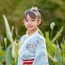 Wu buckle North melon girl Hanfu autumn children Chinese style long sleeve Super fairy waist skirt thick costume suit