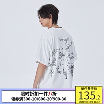 PSO Brand hand-painted graffiti printing short-sleeved T-shirts for men and women cotton half-sleeve T-shirts Tide Brand couples summer clothes