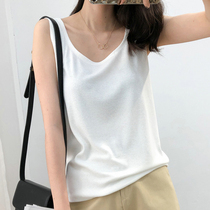 Summer sling small vest women Korean retro wide shoulder strap inside wear loose slim sleeveless base shirt T-shirt