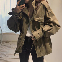 Fit trench coat 2021 autumn and winter new womens retro loose casual bf wind waist top fashion short coat