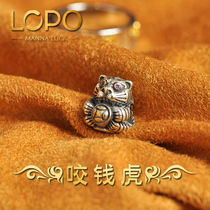 Dragon Po amulet Thai treasure bite money Tiger S925 bracelet single bead popular with spot jewelry silver jewelry