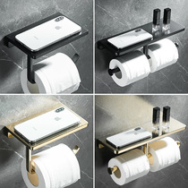 Square and round Contemporary light luxury solid multi-function toilet paper holder Paper roll holder Mobile phone tablet shelf Paper towel rack hardware