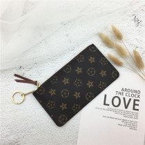 Ultra-thin coin wallet ladies long retro European and American Joker card clip simple coin bag key case zipper bag