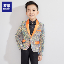 Romon suit suit handsome boy flower girl dress piano performance uniform big boy boy suit coat Spring