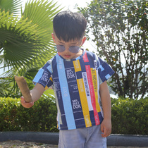 Boys short-sleeved T-shirt camouflage stripes childrens clothing summer new childrens compassionate tide childrens boys summer clothing