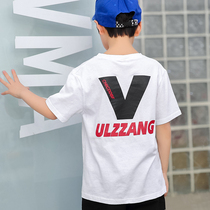 Boy short sleeve T-shirt summer clothes 2021 new children cotton half sleeve T-shirt medium child Korean childrens clothing tide tide