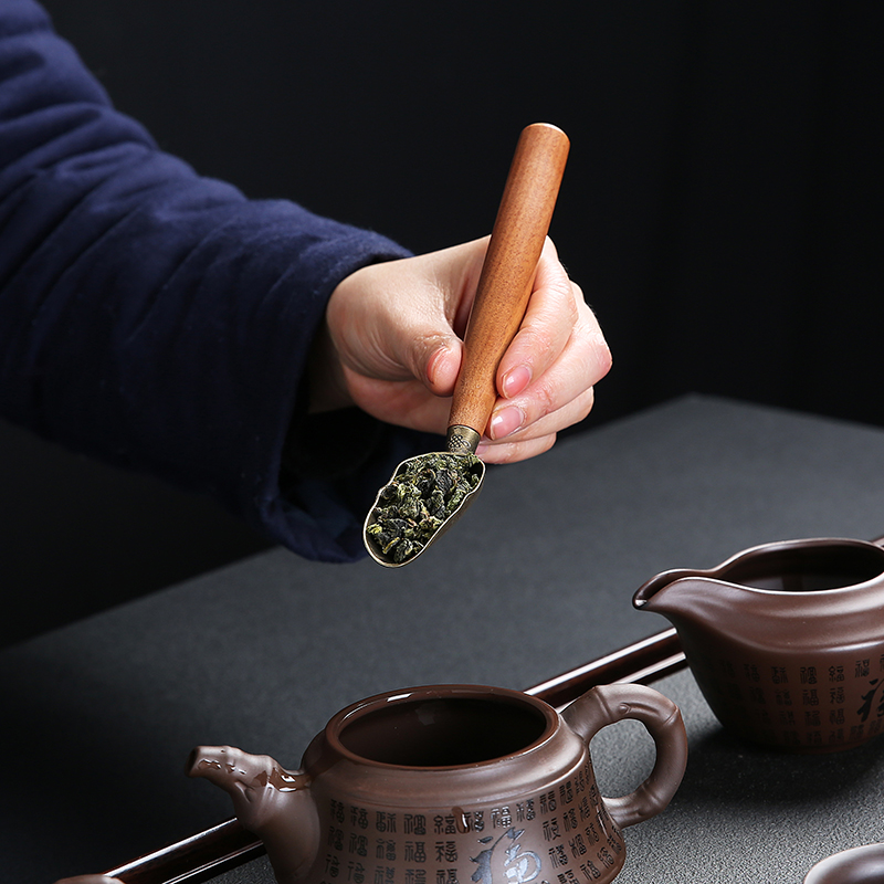Ebony alloy TSP tea spoon run shovel quantity of household to take tea, tea spoon, kung fu tea tea tool