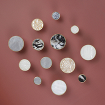 Nordic brass black and white gray perforated installation adhesive hook clothing store porch bedroom aisle decoration hook handle