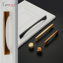 Modern simple wardrobe handle golden wire cabinet door handle five gold cabinet drawer single hole black handle