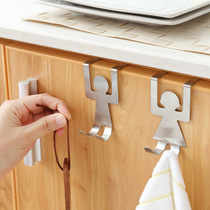 Cartoon human-shaped door back adhesive hook creative seamless nail-free cabinet door rear rag bag hanger storage hook