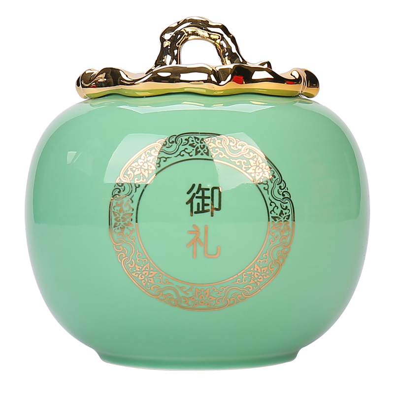 Longquan celadon big yards caddy fixings tea storehouse ceramics half jins of puer tea sealed as cans a large imperial tea pot