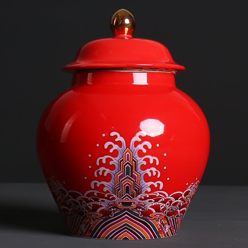 Colored enamel large ceramic seal pot 1 catty caddy fixings tea boxes big yards jar gift boxes to customize