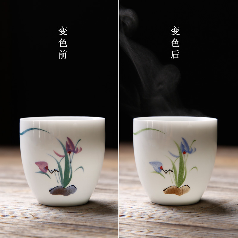 Hand made sample tea cup large white porcelain tea cups creative puer tea cup personal cup ceramic masters cup small tea cups