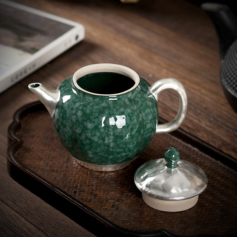 The teapot tea silver pot of manual coppering. As silver sterling silver 999 ceramic tea set The teapot kung fu xi shi silver pot pot of The teapot