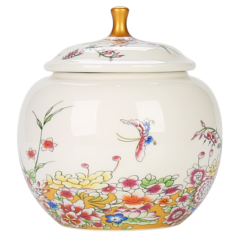 Tea pot ceramic seal tank storage POTS small Tea box alloy large household Tea bucket of Tea urn