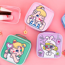 Stick Stick Digital Large Capacity Containing Cute Cartoon Apply Apple Power Mouse Charging Line U Pan Makeup Bag