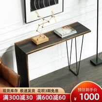 American bar table log retro household wall high-legged bar table and chair Creative small bar partition solid wood bar table