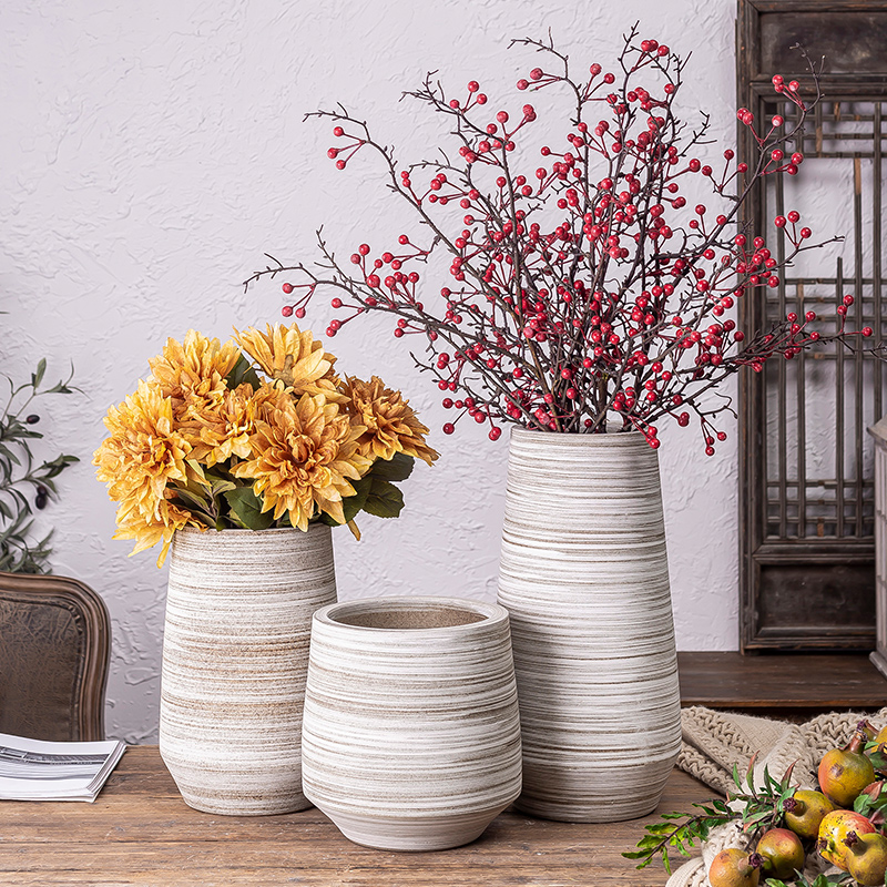 Dried flower vase furnishing articles flower arranging jingdezhen ceramic industry wind restoring ancient ways POTS to big sitting room ground flower implement European style