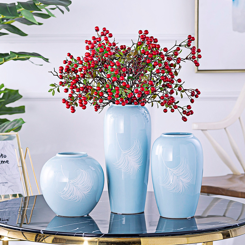 I and contracted creative ceramic mesa hydroponic floral decorations furnishing articles flower vase simulation TV ark, decoration