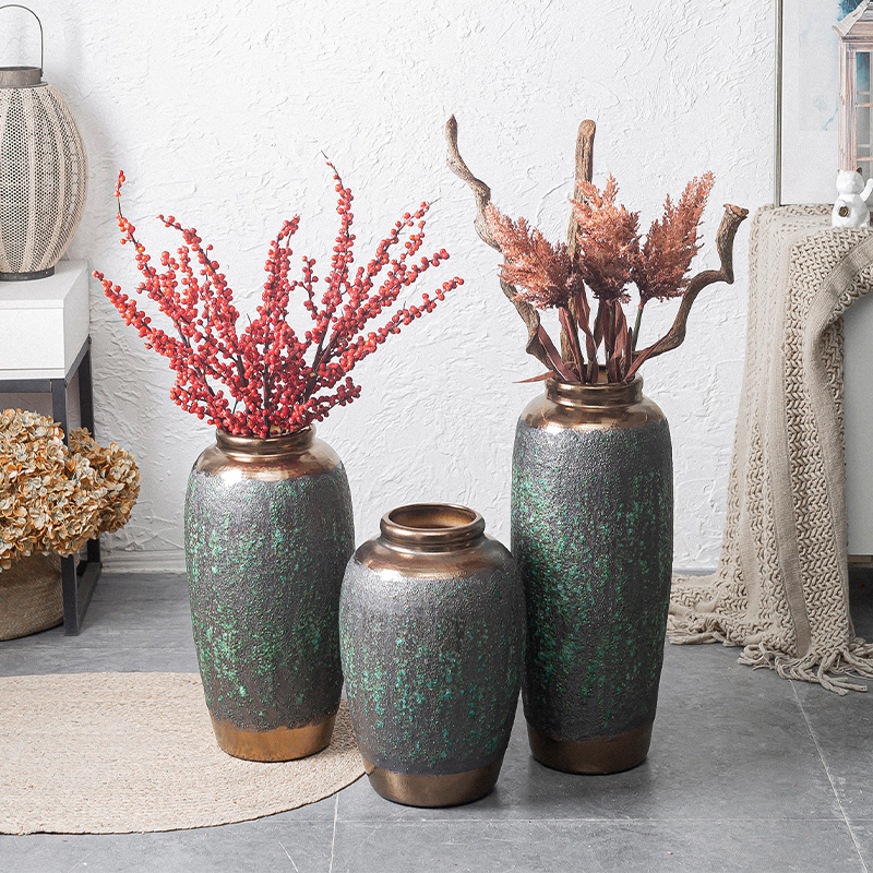 Ceramic vases, flower arrangement sitting room place I and contracted to restore ancient ways the dried ou landing big flowerpot jingdezhen porcelain