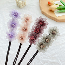 Flower Clipper girl retro temperament hair Rod headgear children hair card does not hurt hair little girl lazy artifact