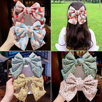 Floral big bow hairpin Childrens cute hairpin headdress Girl baby princess hair accessory back of the head clip