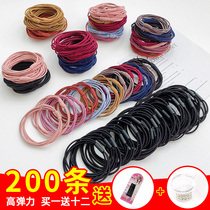 Large leather band Female Head Childrens head rope does not hurt hair elasticity good girl black rubber band baby braid headgear