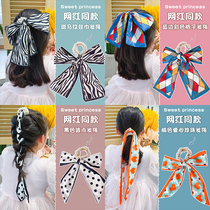 Childrens hair band Korean version of the net red ribbon hair rope pearl Hairband girls Hairband do not hurt hair little girl hair hair accessories