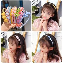 Childrens hair hoop in summer does not hurt hair net Red pressure hair hoop cute princess hairpin little girl Korean hair bundle headgear
