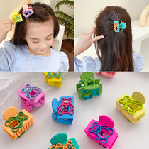 Candy-colored bear grab clip summer childrens back of the head to catch the girl cute hair card hair accessories baby Net red hairclip