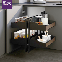 Cool too full corner pull basket kitchen cabinet drawer type corner pull basket small monster seasoning basket sauce basket bowl basket