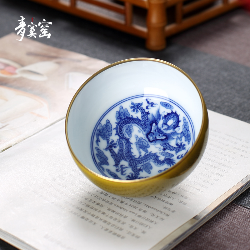 Up with jingdezhen ceramic green was hand - made porcelain teacup large sample tea cup run of mine ore tea cup glaze masters cup at the end of the list