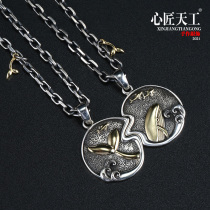 52 Hz whale necklace light extravagant and small crowdlovers Gift Lovers Hang a couple of fish tailed whales Lock Bones Chain Woman