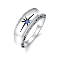 Original Design 925 Pure Silver Comeback Ancient Starong Ring Fashion Small Crowdmen Personality Tide Female Ornament Lovers to the Ring