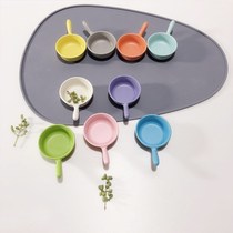 Multi-color bamboo fiber small plate hot pot dipping bowl eating plate Creative mini Western ketchup sauce dish handle
