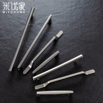 Modern extremely simple cabinet door cabinet handle grey black solid lengthened wardrobe light lavish hardware kitchen drawer handle