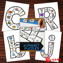 Dad spell 26 uppercase and lowercase letters puzzle cards for toddlers alphabet phonics games Learning teaching aids flash cards