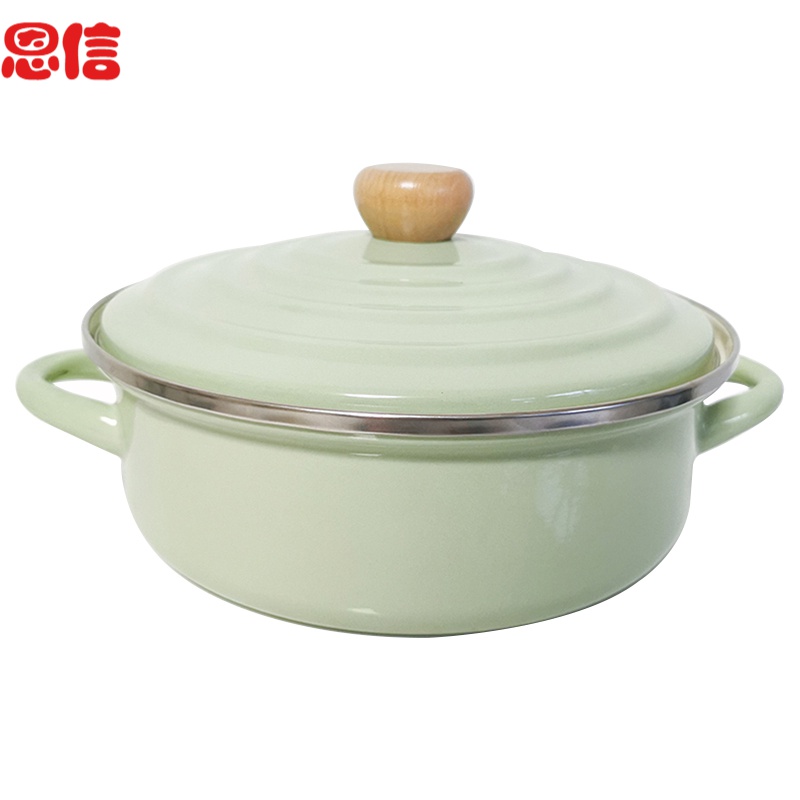 Enamel ears soup pot more Japanese Enamel pot stew 26 cm gas general induction cooker