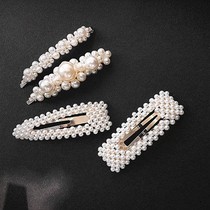 Bangs medium small hairpin top clip Simple white womens bb clip headdress simple princess clip beads hairpin female